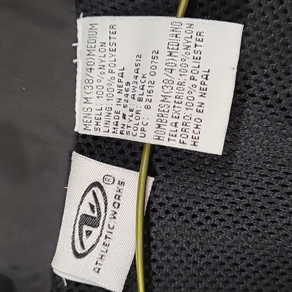 Athletic Works Men's Windbreaker Jacket Size M (38/40) Black w/Gray Stripe - Picture 3 of 6